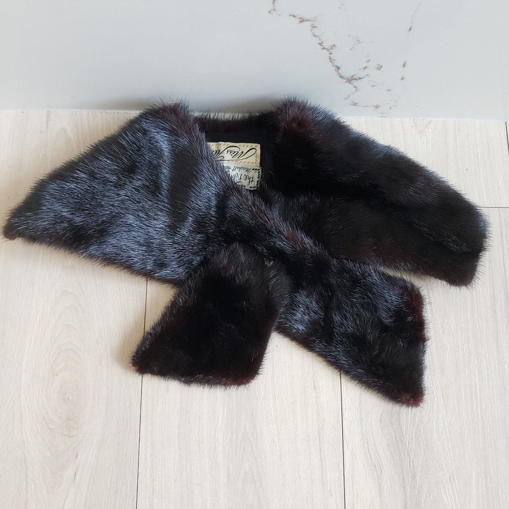 Vintage Stole Wrap‎ Brown Fur Scarf Marshall Field French Room Miss Alice Collar